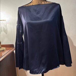 Jennifer Lopez Navy Blue Blouse